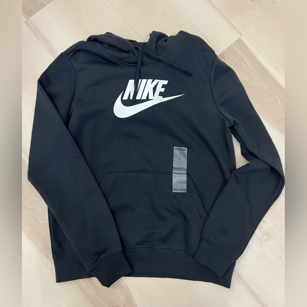 Nike Black Hoodie with White Swoosh Tag